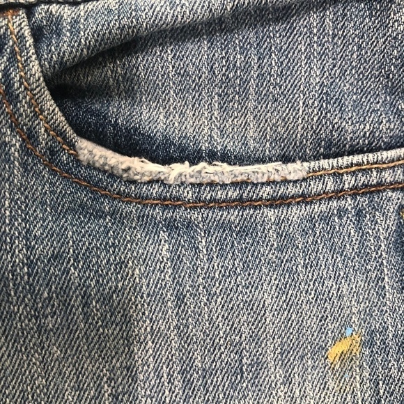 Vintage Y2K Gap Long and Lean Stretch Bootcut Denim Paint Splatter Jeans Sz 8R - Picture 15 of 15